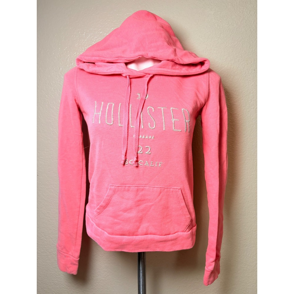 Hollister Pink Logo Graphic Pullover Hoodie Sweatshirt XXS So Cal Surf #7